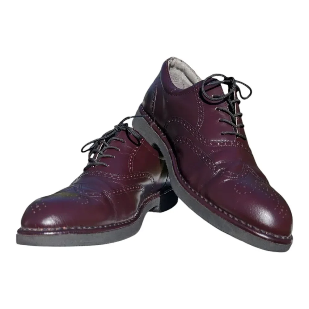 Rockport DresSports Men's 9M Burgundy Leather Wingtip Vibram Dress Shoes Career